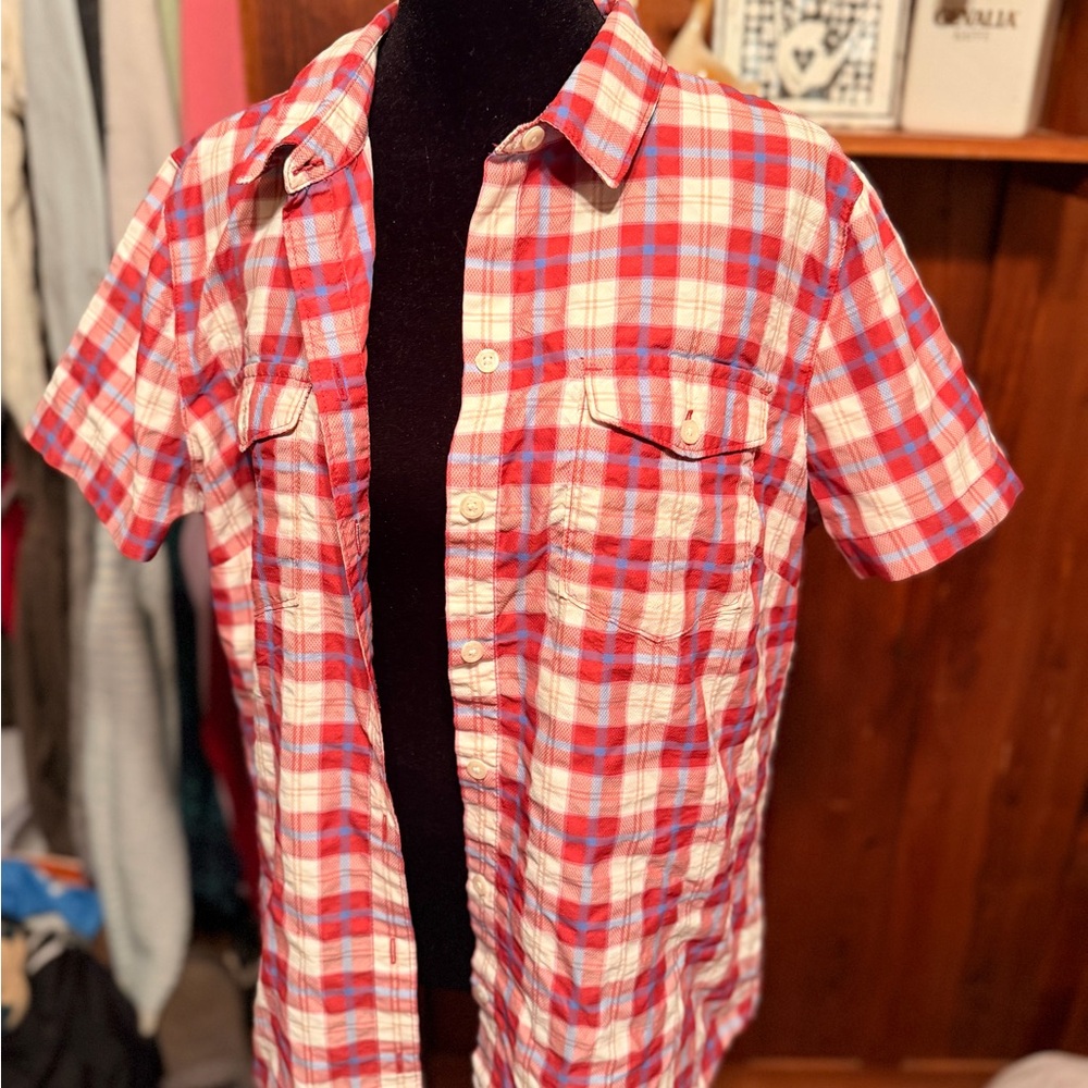 Red and White Plaid Eddie Bauer Shirt